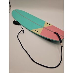 Turquoise Pink Yellow Black Doll Surfboard Accessory with Leash Plastic